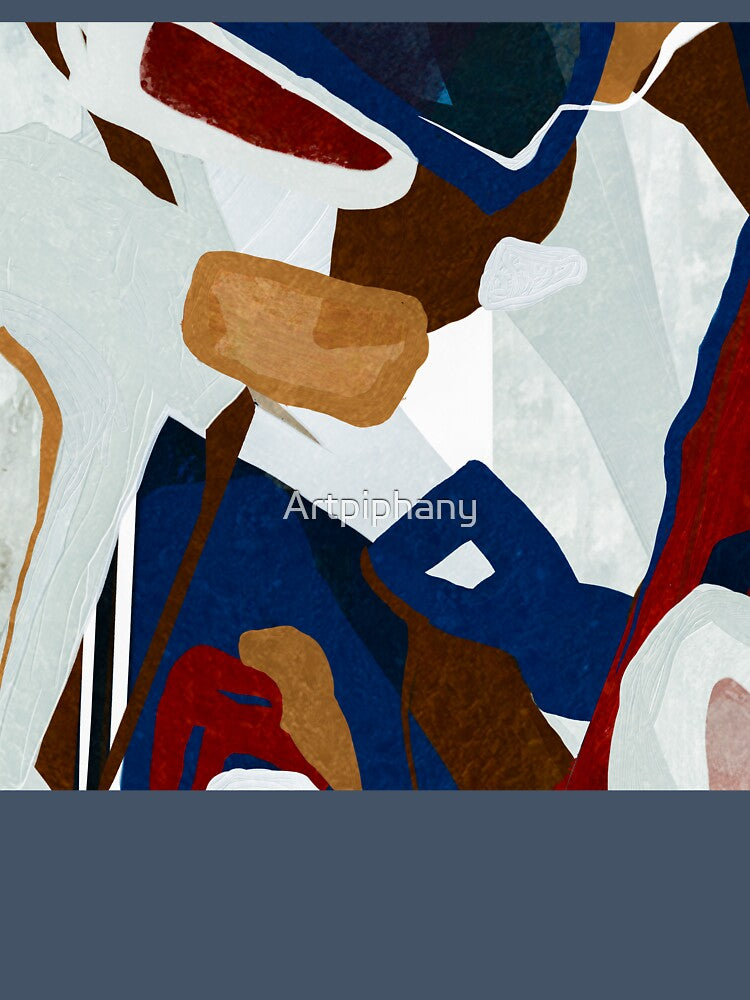 Navy Ochre Mosaic by Artpiphany