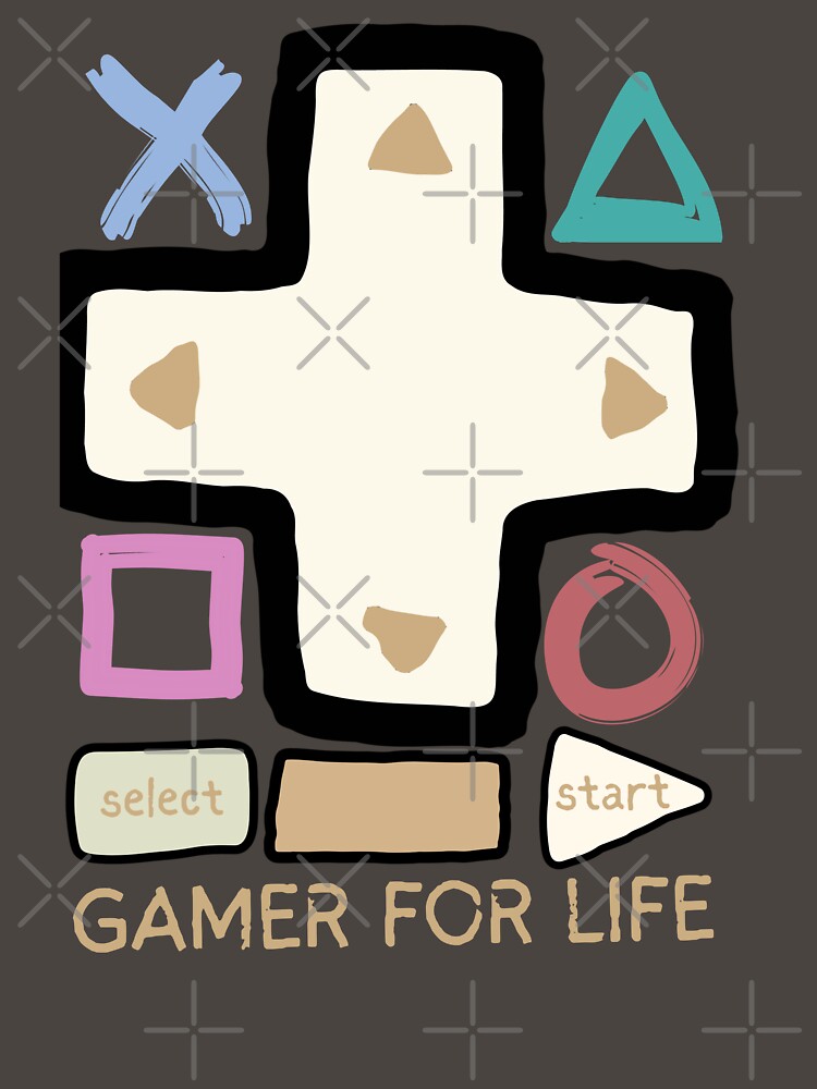 GAMER FOR LIFE-– Retro Controller Minimalist Gaming Design by KomixsDesign