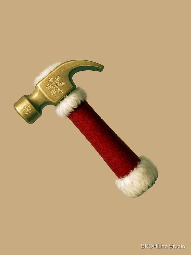 Festive Santa Hammer – Christmas Workshop Tool Art by BROHLine Studio