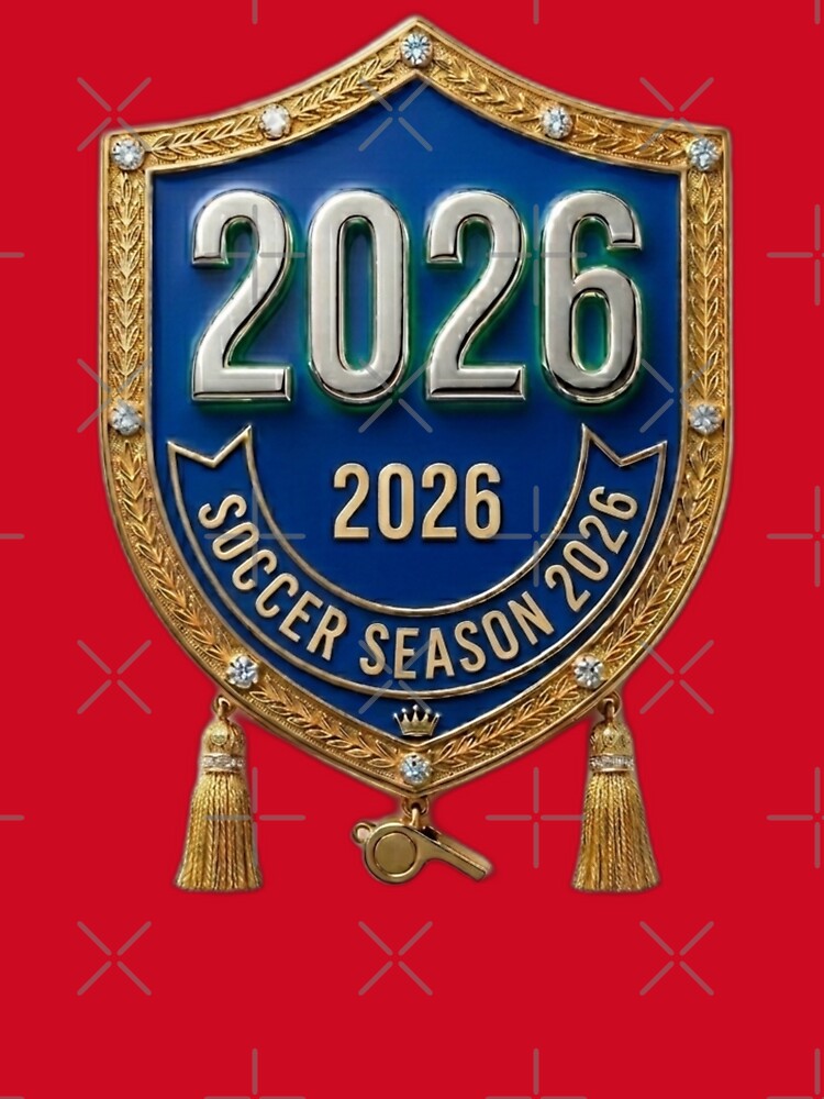 Luxury Soccer Season 2026 Gold Royal Shield Crest by Fatomfatom Unisex , , , Long Sleeve Tee