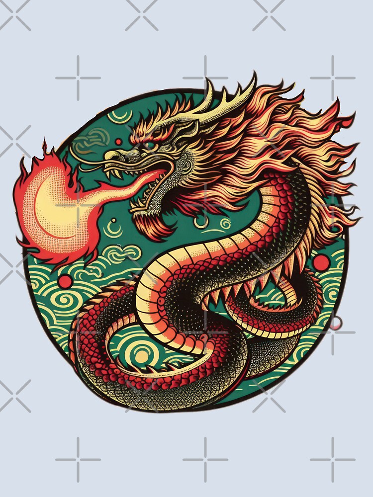 vintage dragon spews flames by Expressions-Sel