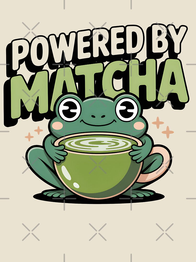 Powered By Matcha Cute Frog Matcha Lover Shirt by Raw Tigers