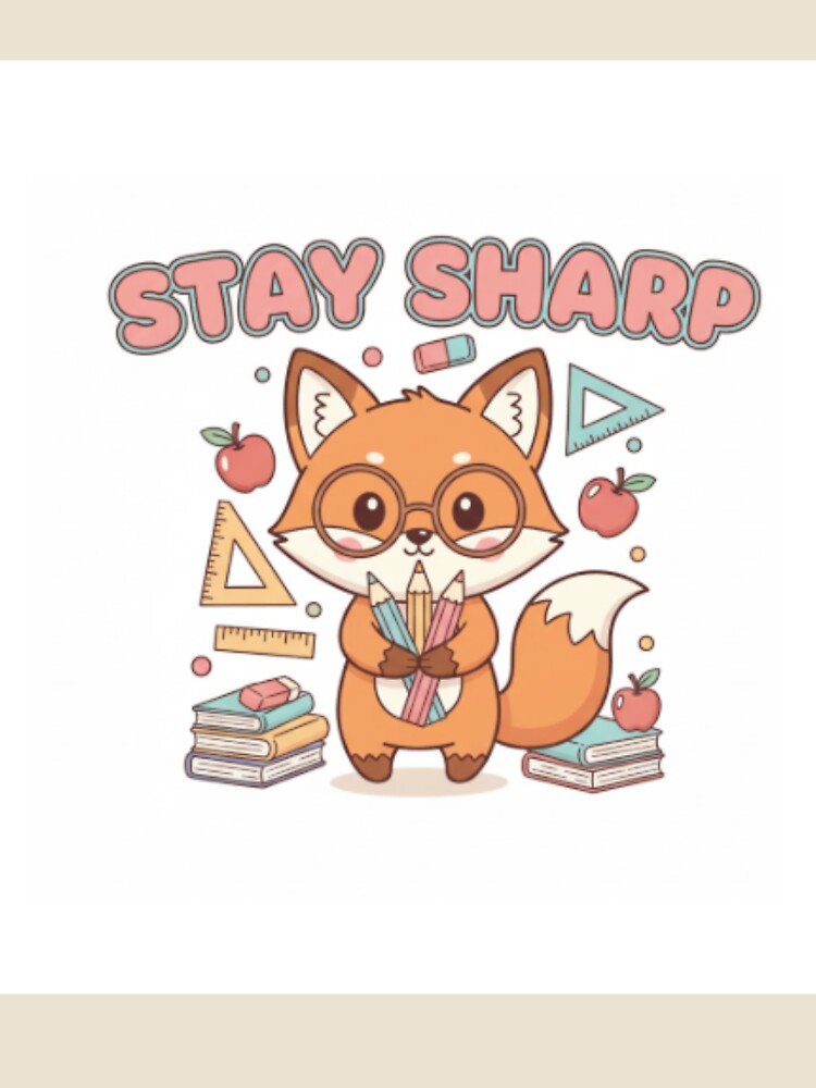 Stay Sharp – Cute Fox Teacher Design | Funny Classroom Gift for Educators by ArtiVibeAura