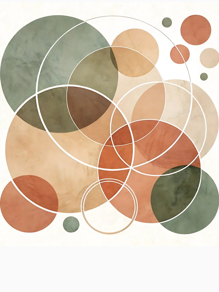 Overlapping Earthy Circles – Minimal Abstract Art by zaina.sho