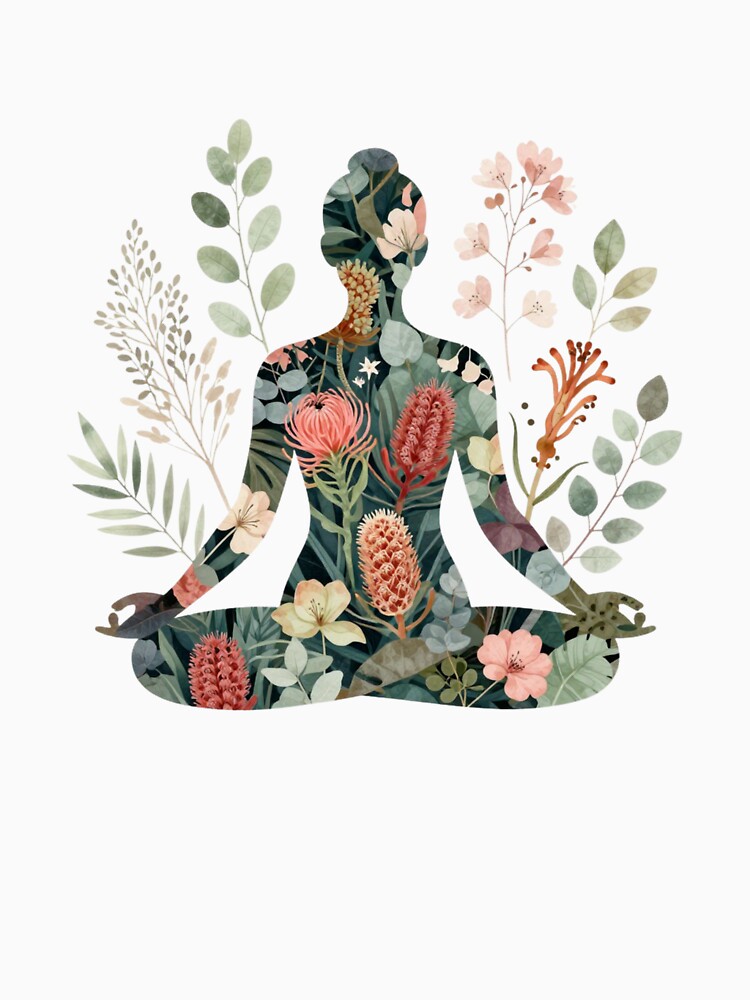 Lotus Botanical Yoga Art by Ujjayi Designs