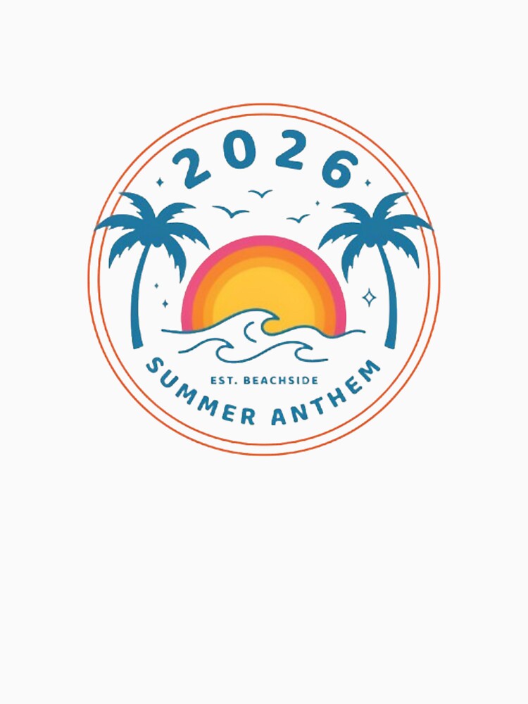 Retro Summer Anthem 2026 - Vintage Beach Badge Graphic by Expats Studio