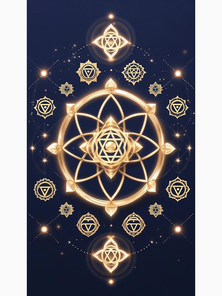 Golden Geometric Mandala of Sacred Balance by ArtivaNest