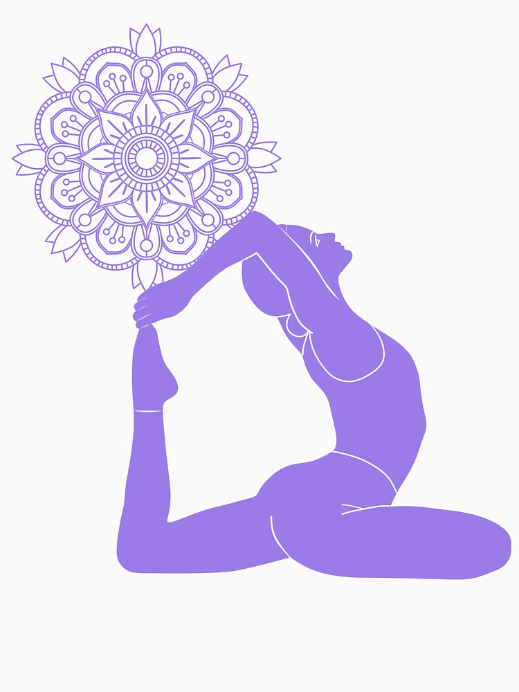 King Pigeon Yoga Pose With Mandala by Laanas