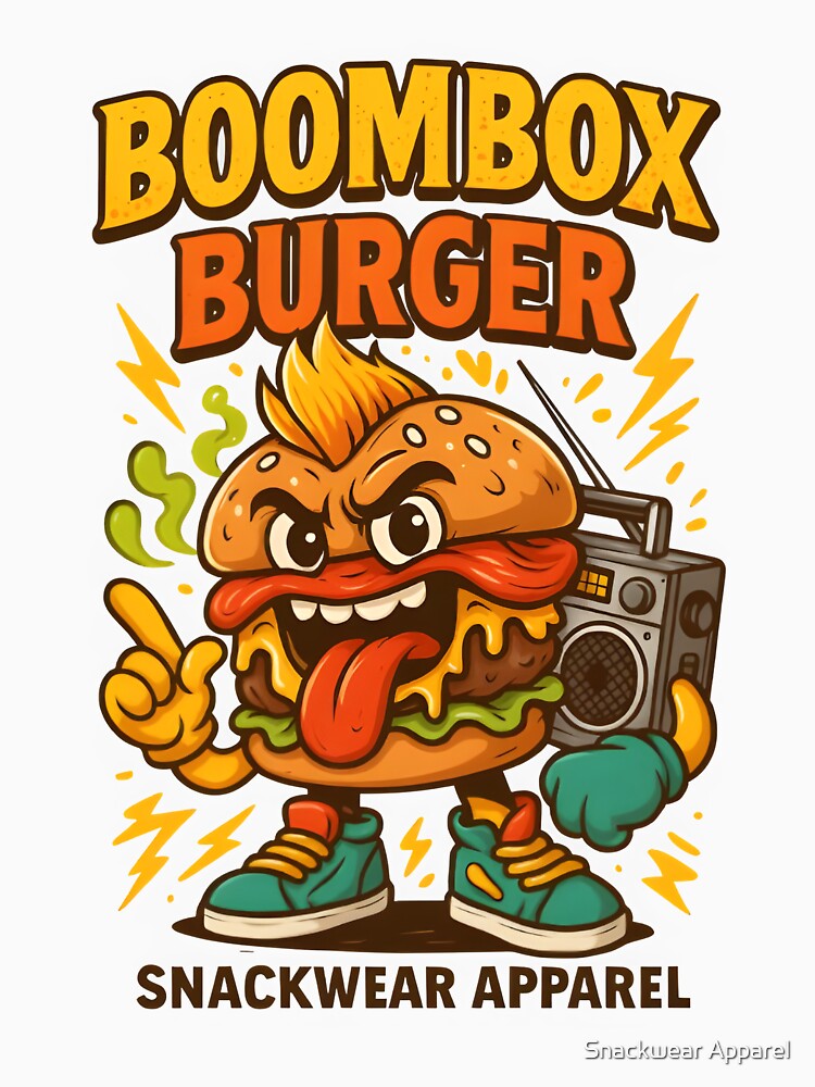 Boombox Burger – Drop the Beat, Not the Bun by Snackwear Apparel