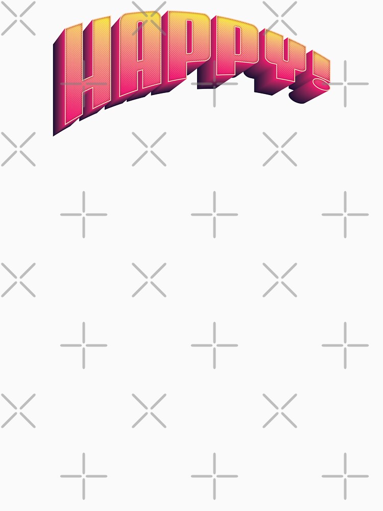 Happy - 80s Neon by Whimsical  Thinker