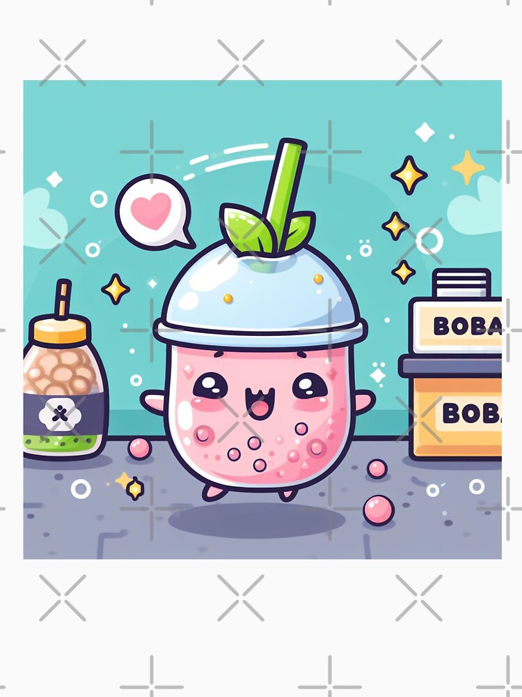 kawaii strawberry bubble tea looking for boba by SaraDatCool