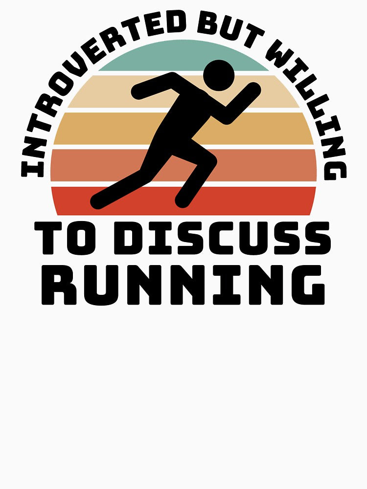 Copy of Running sports Quote , Introverted But Willing To Discuss Running  , this is a great gift for who loves running sport , Sports lover by Fokma