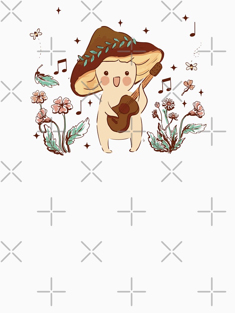 Cute Cottage core Mushroom Singing - Fairycore by Paperfly Studio