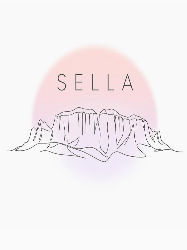 Sella Dolomites Mountain Line Art | Minimalist Italian Alps Print by Studio22design