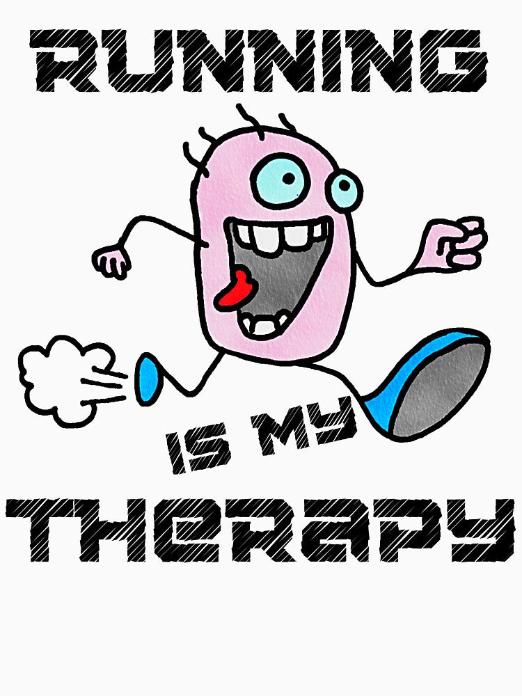 Running is my Therapy (Cartoon Art) by The Feel Workshop