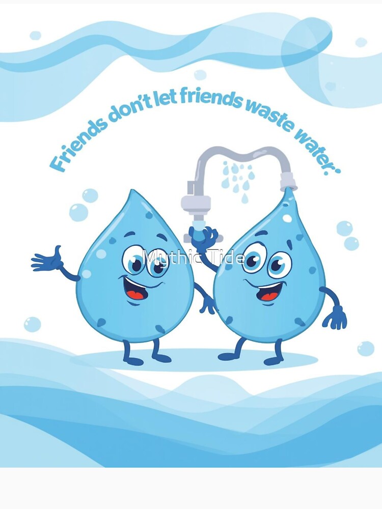 Friends Don’t Let Friends Waste Water T-Shirt – Water Conservation Tee by Mythic Tide