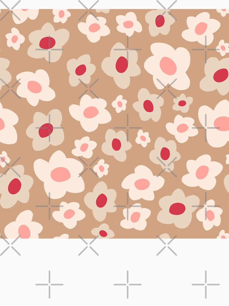 Retro Floral Surface Pattern Orange & Pink by scorpiolane