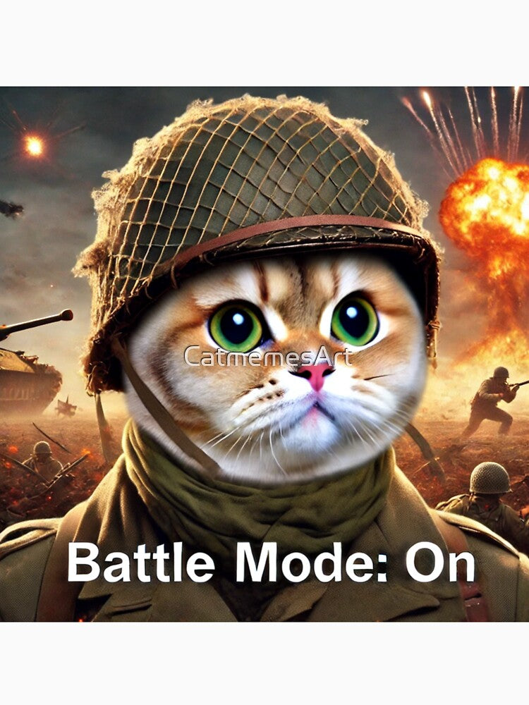 Funny War Cat Meme Battle Mode: ON by CatmemesArt