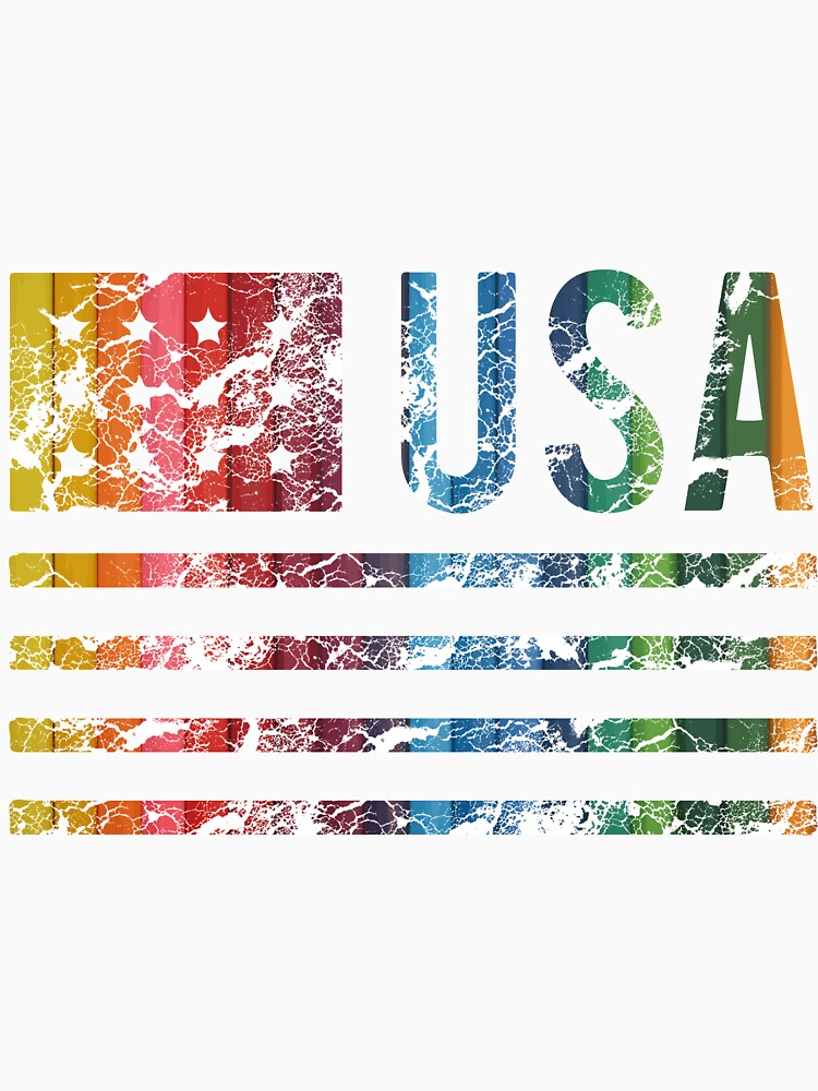 USA American Flag T-Shirt | Colorful Rainbow Design Tee by AllStarMerch
