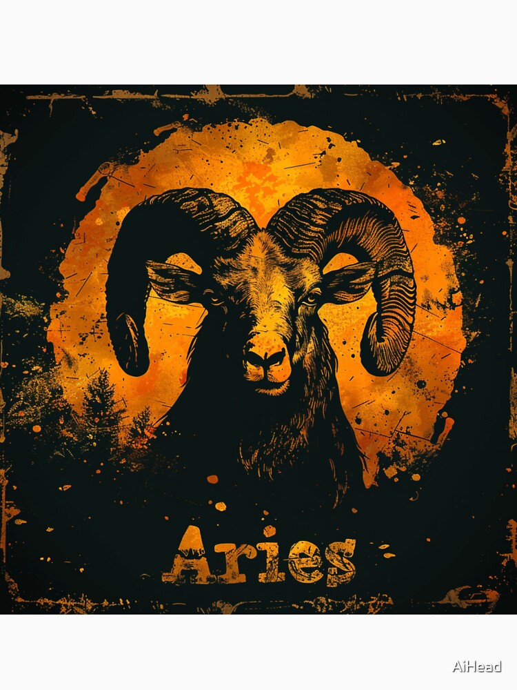 Grunge Style Aries Zodiac Sign by AiHead