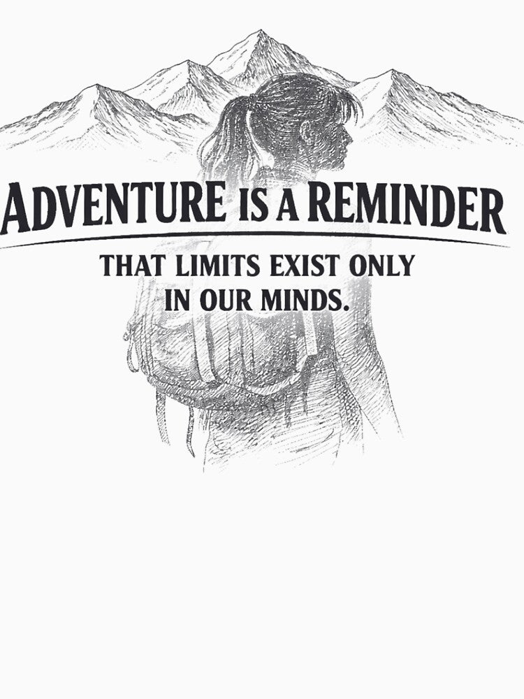 Adventure Is a Reminder – Mountain Woman Silhouette by GabeMountainArt