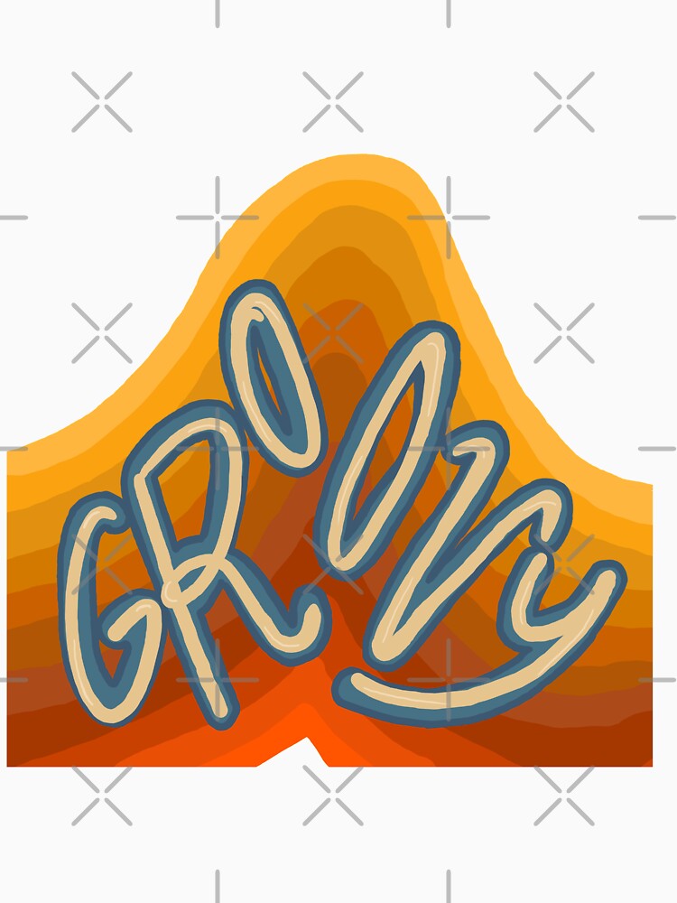 Groovy Lettering on Orange Vintage Stripes by Alexandra Renee