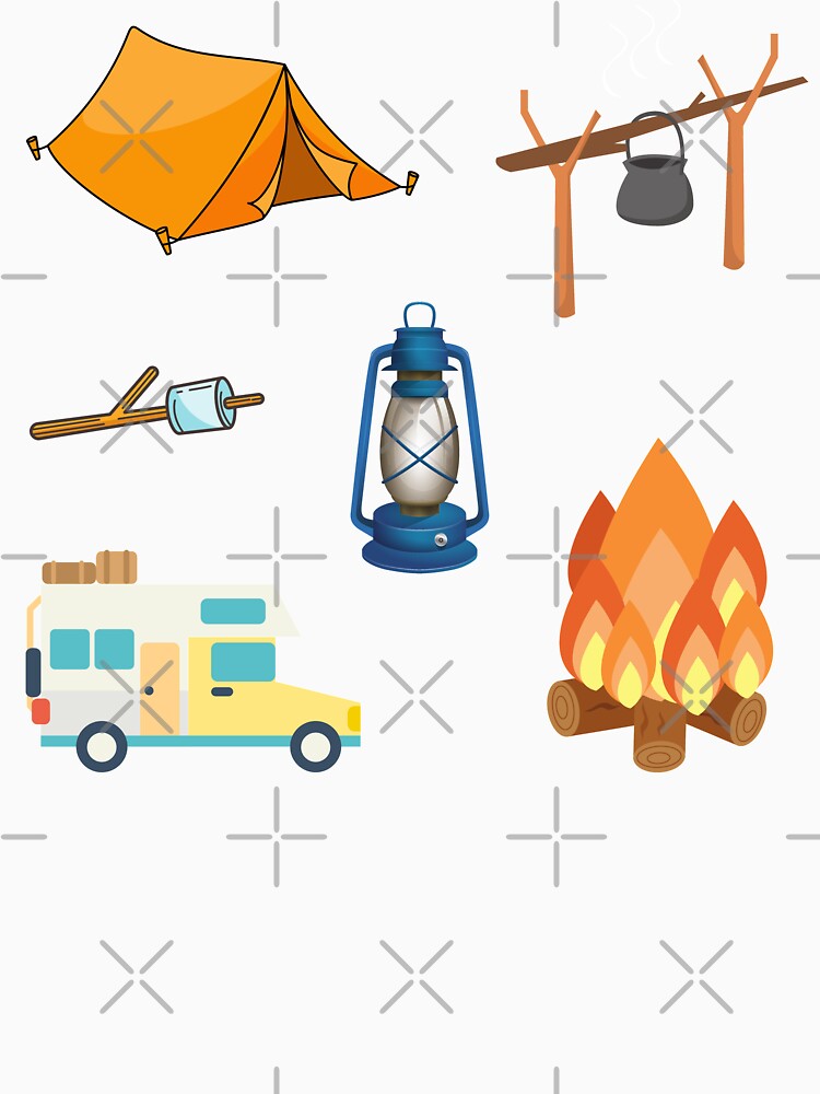 Campfire Tent Pan Marshmallows Camper Lamp Stickerpack by Web CreationsNL