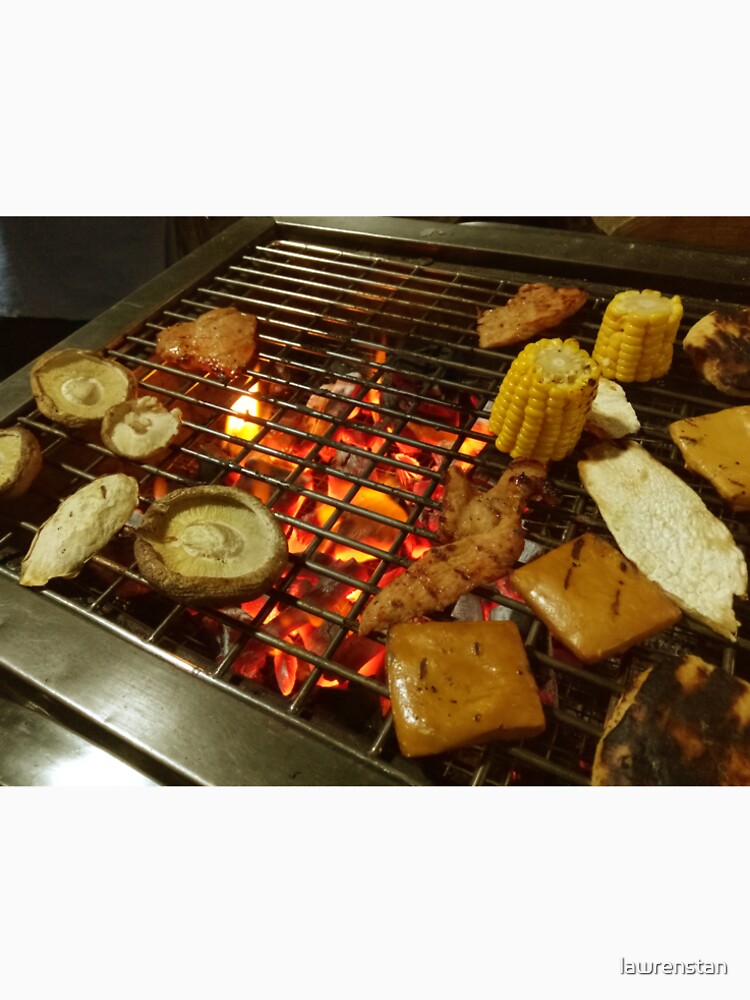 Grilled food on charcoal by lawrenstan