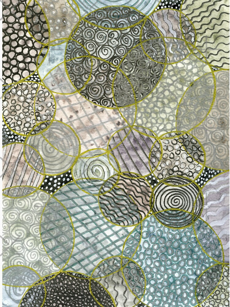 Abstract Patterned Circles in Metallic and Earth Tones by LymphomaLass