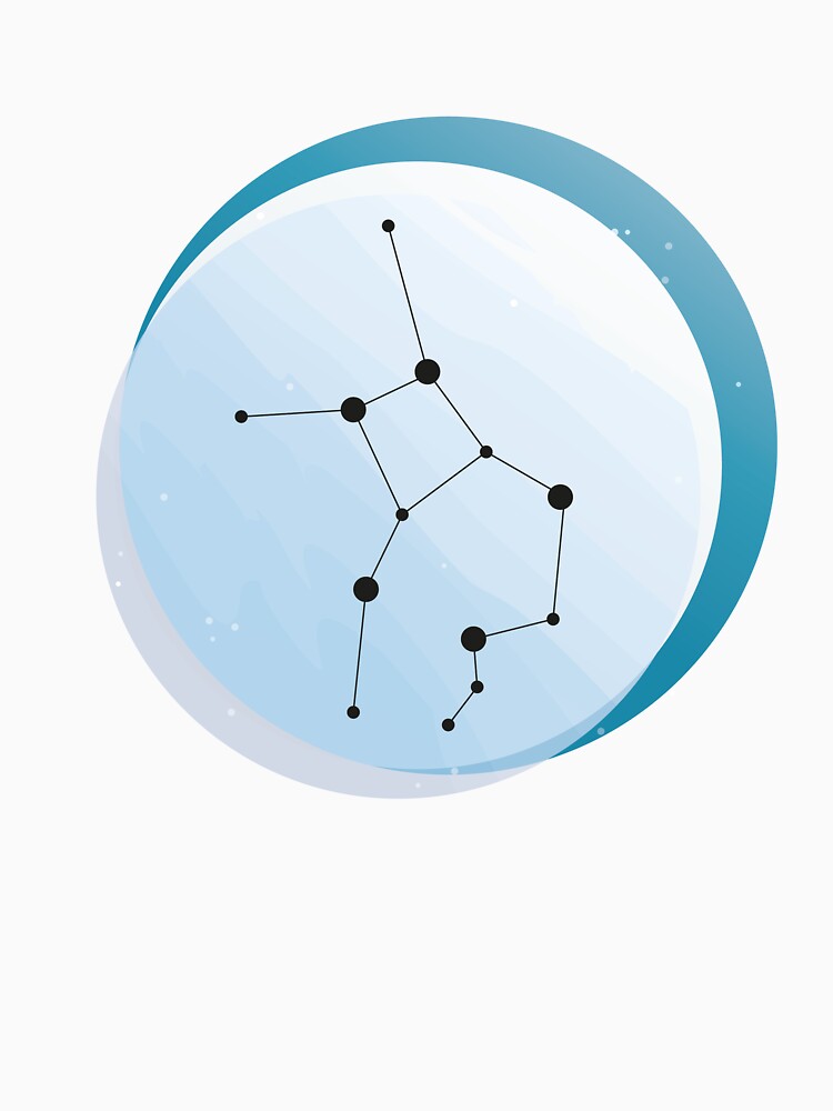 Virgo Constellation Art in Sky Blue Background Zodiac Element Colors by igashi