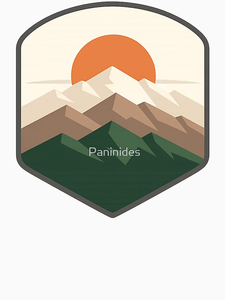 Minimal Mountain Sun Badge by Paninides
