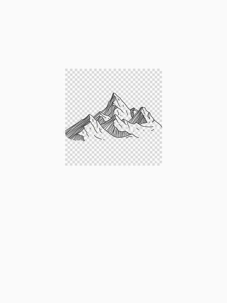 Minimalist Mountain Range Line Art Illustration by FloraDesign-228