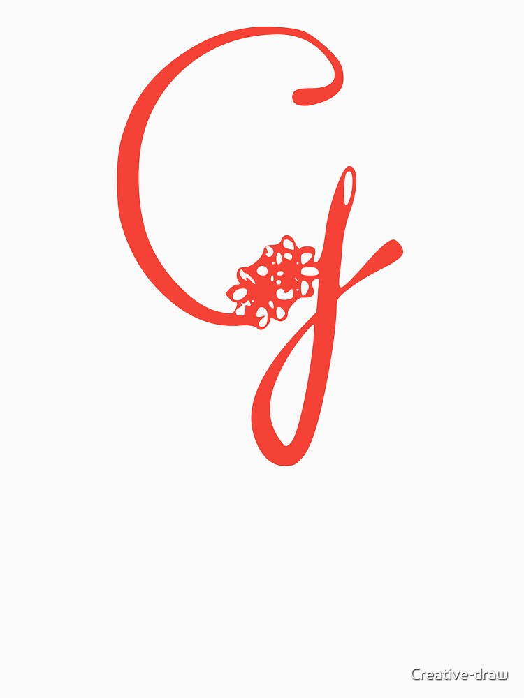Floral Initial monogram G by Creative-draw