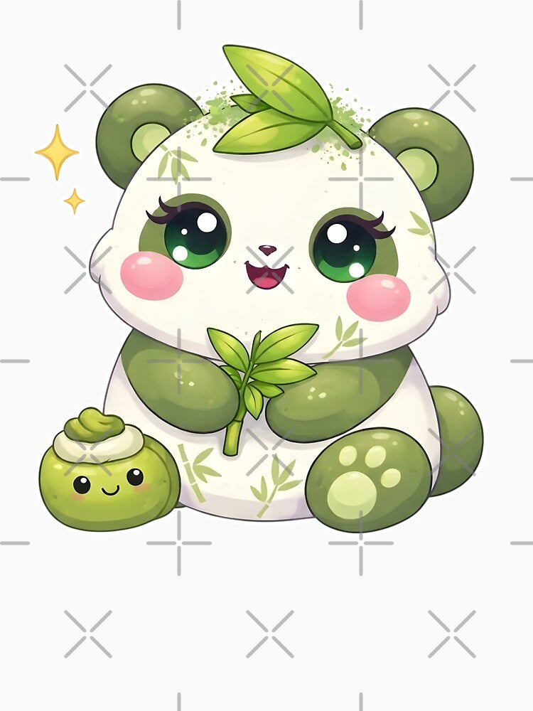Kawaii Matcha Panda by The sticker haven