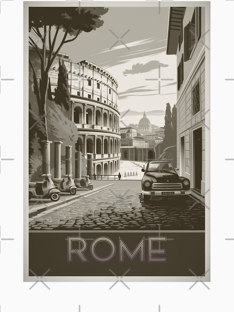 Rome Vintage Travel Poster by TravelerRat