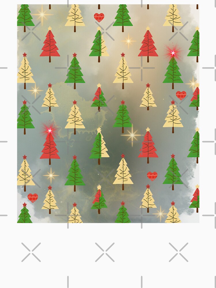 Festive Christmas Tree Pattern – Red, Green & Cream Holiday Design by arteena