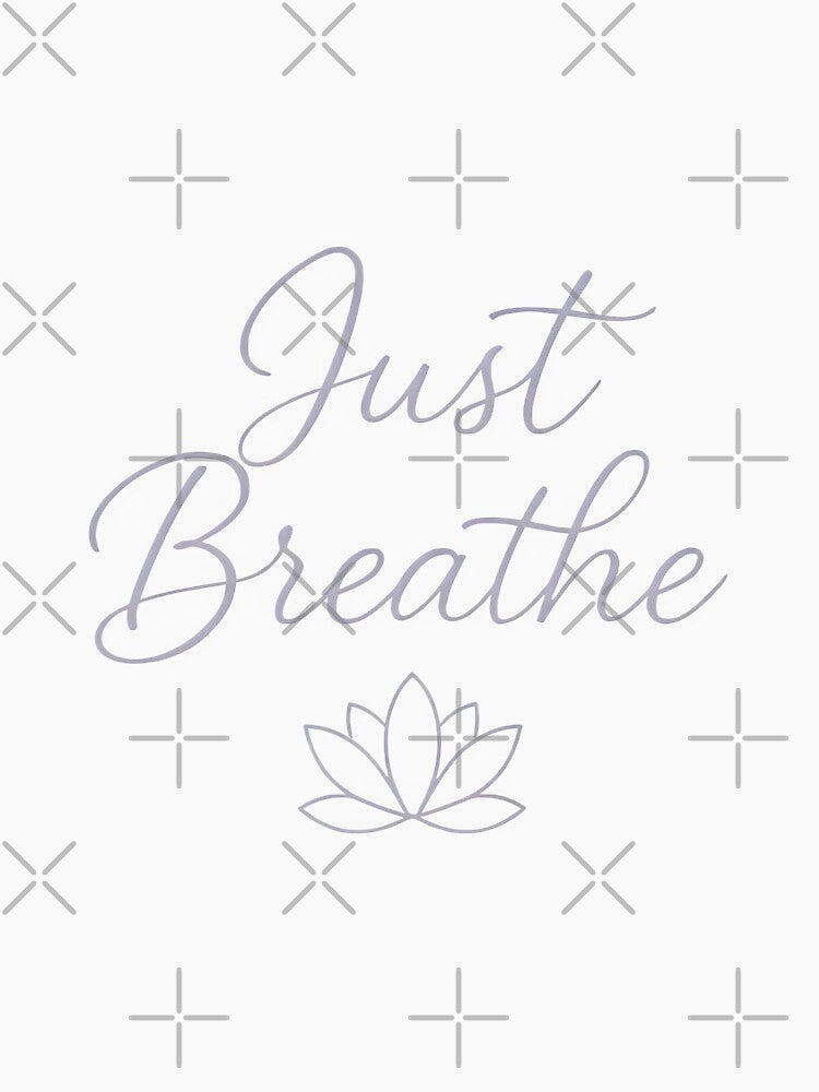 Just Breathe | Minimalist Calming Typography with Lotus Flower by Style-Sense