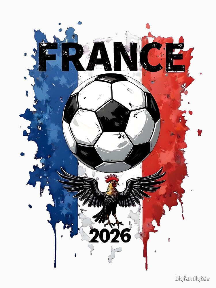 France Football 2026 French Rooster Soccer Supporter Art by bigfamilytee Unisex , , , Long Sleeve Tee