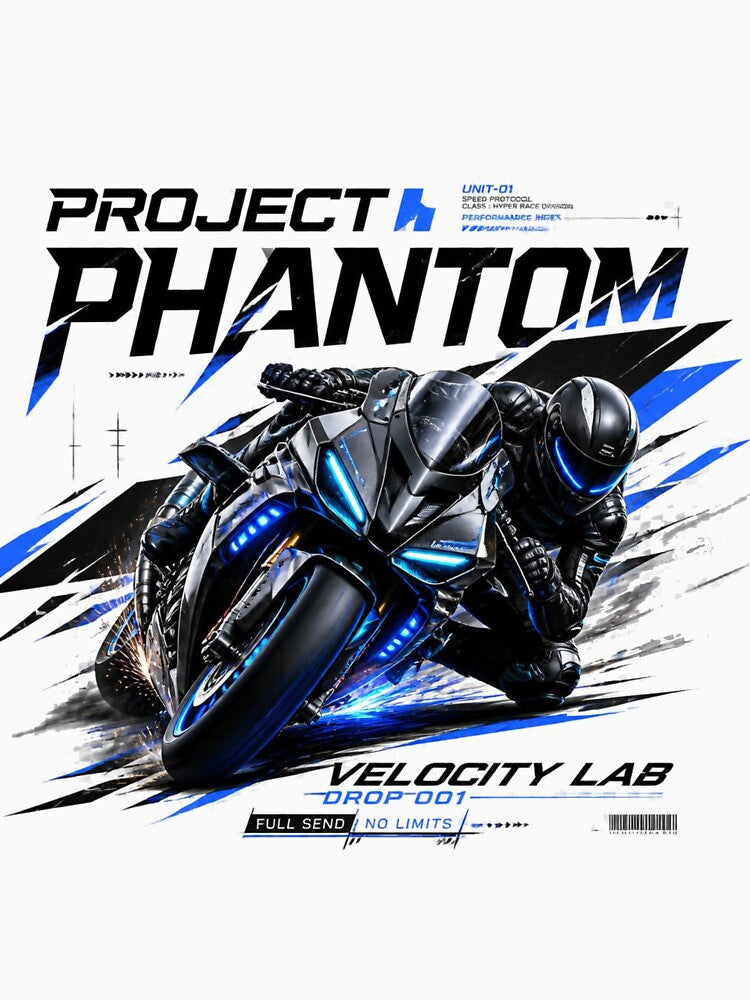 PROJECT PHANTOM | Original Hyper Sport Motorcycle Streetwear Graphic by AtomicThreadCo