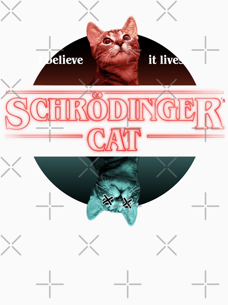 I believe it lives - Schrödinger’s Cat – Science Humor Neon Style by GosiaArtGarden