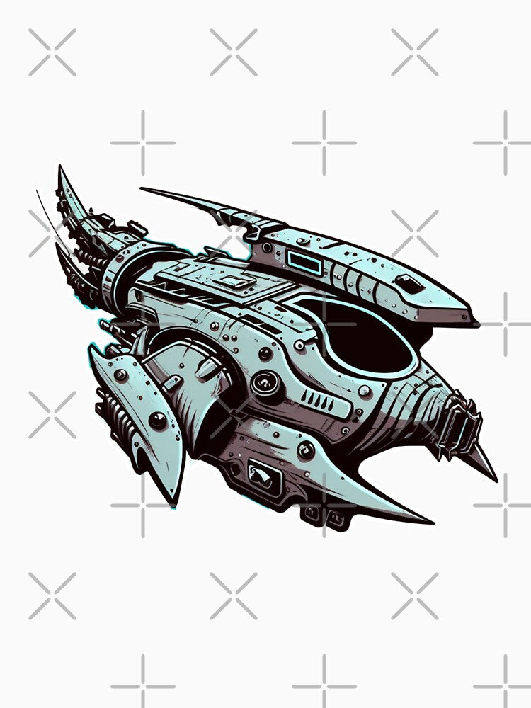Futuristic Spacecraft Vintage Aesthetic Scifi Cyberpunk Airship Sticker by mintflavor