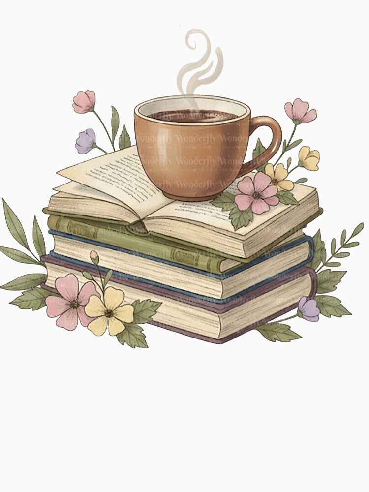 Warm Coffee and Books Cottagecore Aesthetic by sanorastyle