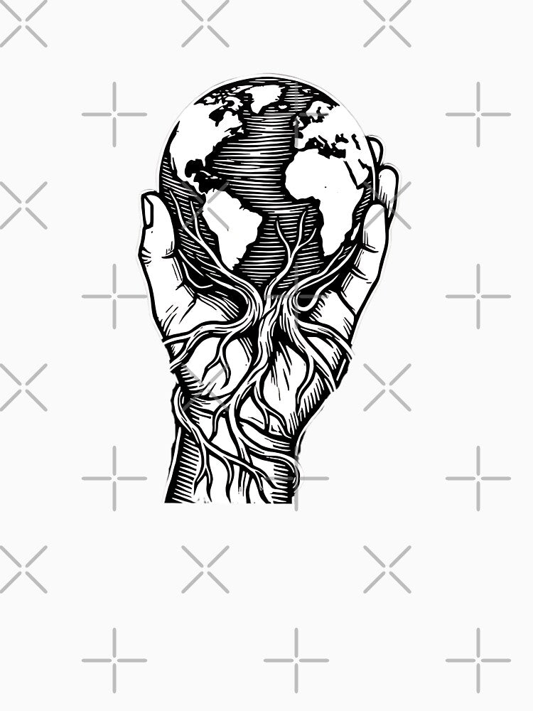 Earth Roots Linocut Print by HoruxDesign
