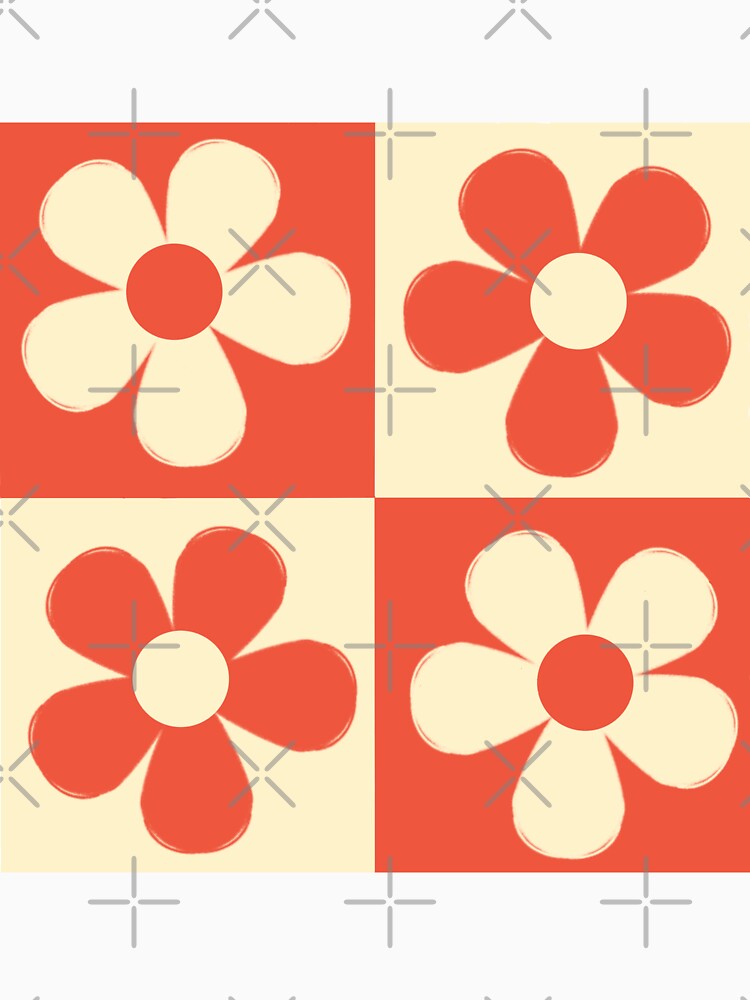 Retro Orange  Flowers by happylilclouds
