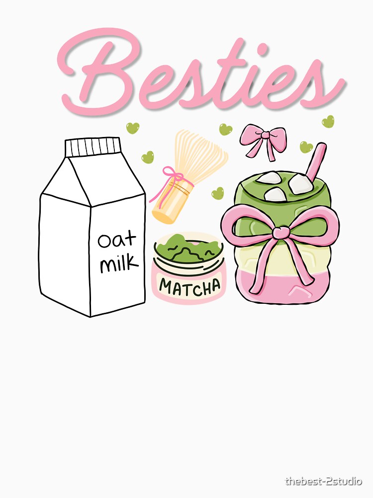 Besties Cute Oat Milk and Matcha Lover by thebest-2studio