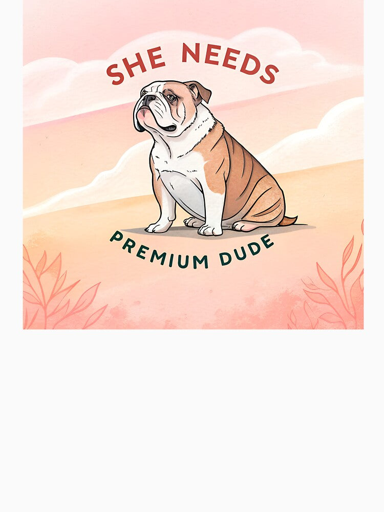 She needs Premium dude bulldog by AhArtMe Unisex , , , Long Sleeve Tee