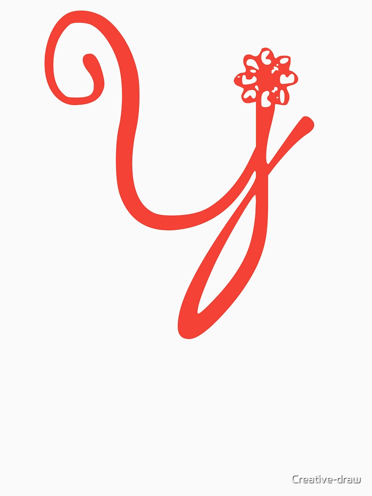 Floral Initial monogram Y by Creative-draw