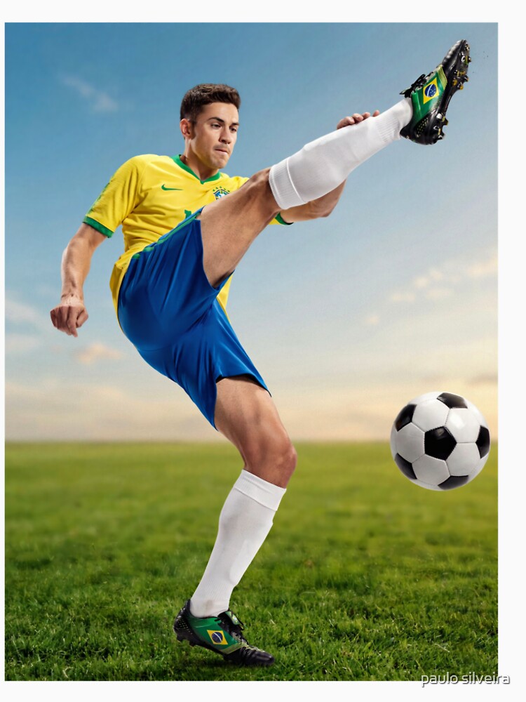 Brazil Kick – Vintage Brazilian Soccer Graphic Tee for Football Fans by paulo silveira Unisex , , , Long Sleeve Tee