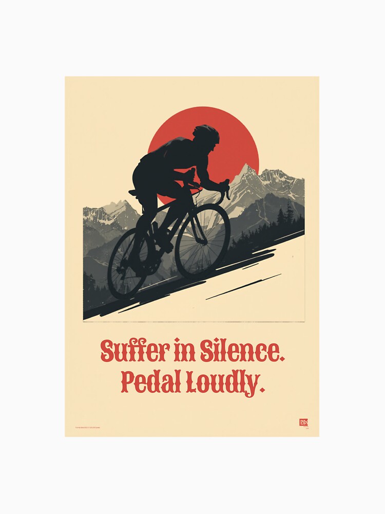 Suffer In Silence Pedal Loudly Retro Cycling Vintage Race Design by jojodebondy