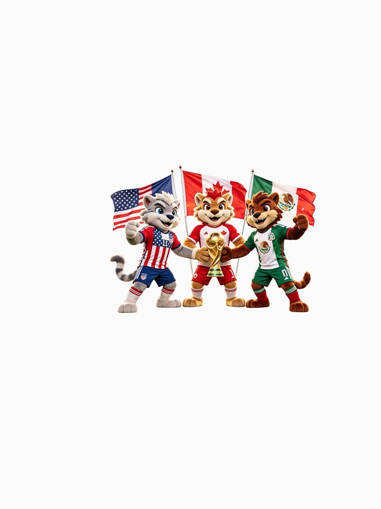 World Cup 2026 Host Nations Mascots - USA Canada Mexico Soccer Champions by monasants Unisex , , , Long Sleeve Tee